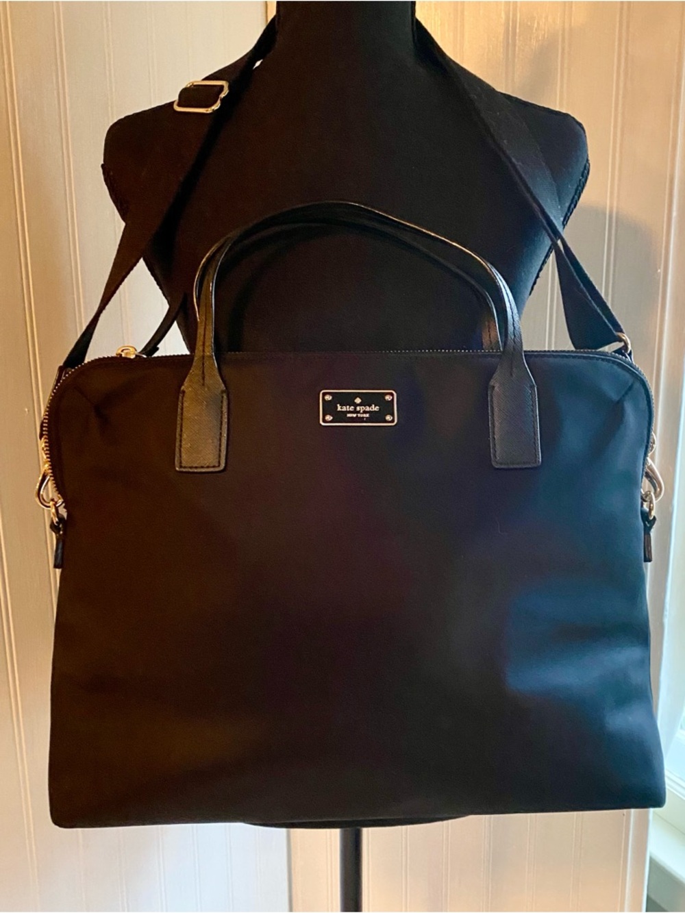 kate spade Black Nylon Laptop Bag with Shoulder Strap fits 13” Laptop